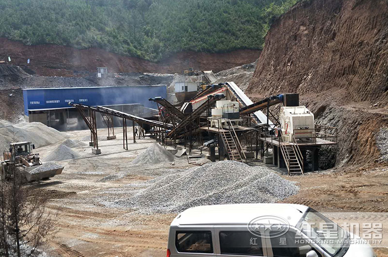 固定式玄武岩破碎生産線現場配置 固定式玄武岩破碎生産線現場配置