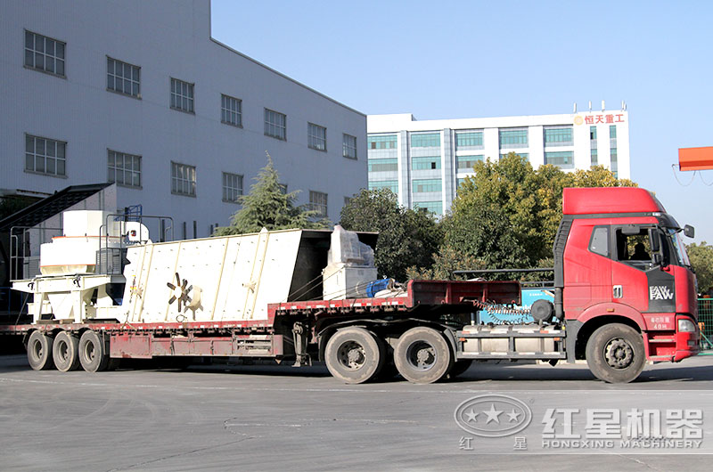 一條鵝卵石制砂生産線設備發往廣西