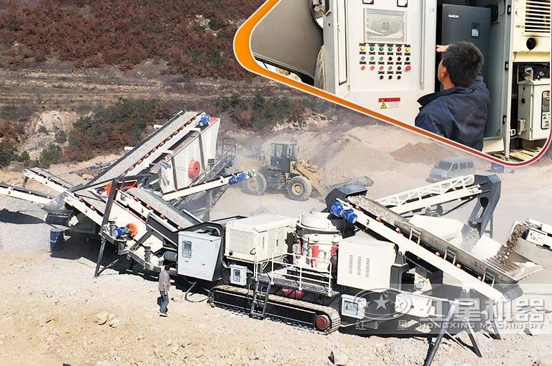 流動式砂石粉碎機作業現場圖 流動式砂石粉碎機作業現場圖