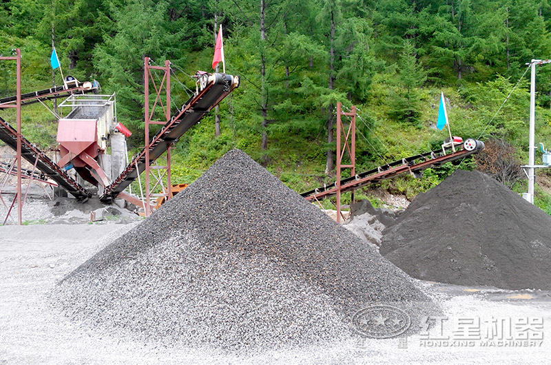 砂石生産線正在生産機制砂 砂石生産線正在生産機制砂