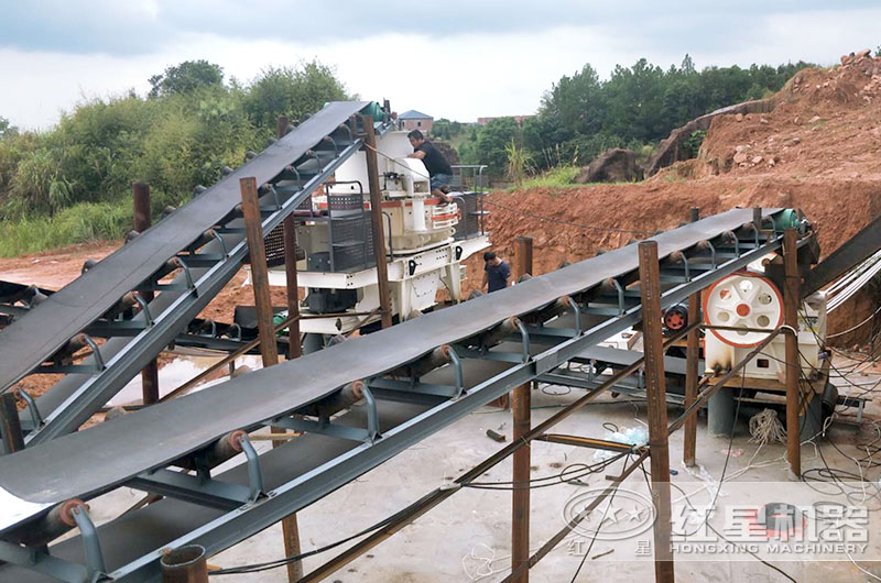 安徽客戶鵝卵石破碎生産線安裝中 安徽客戶鵝卵石破碎生産線安裝中