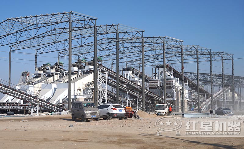 全封閉環保大型碎石生産線河北客戶現場