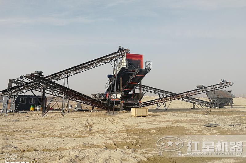 河北保定輪胎式移動破碎站現場