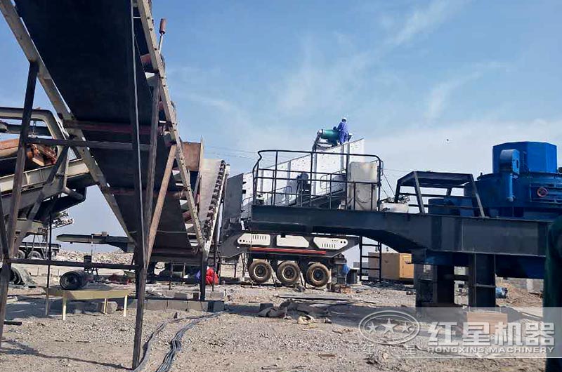 移動碎沙機作業現場