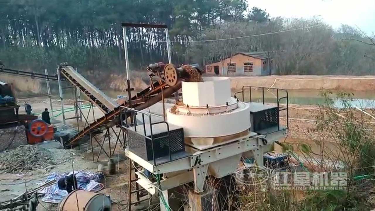 河卵石制砂生産線作業現場視頻