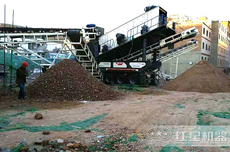 城市建築垃圾處理，西安客戶現場